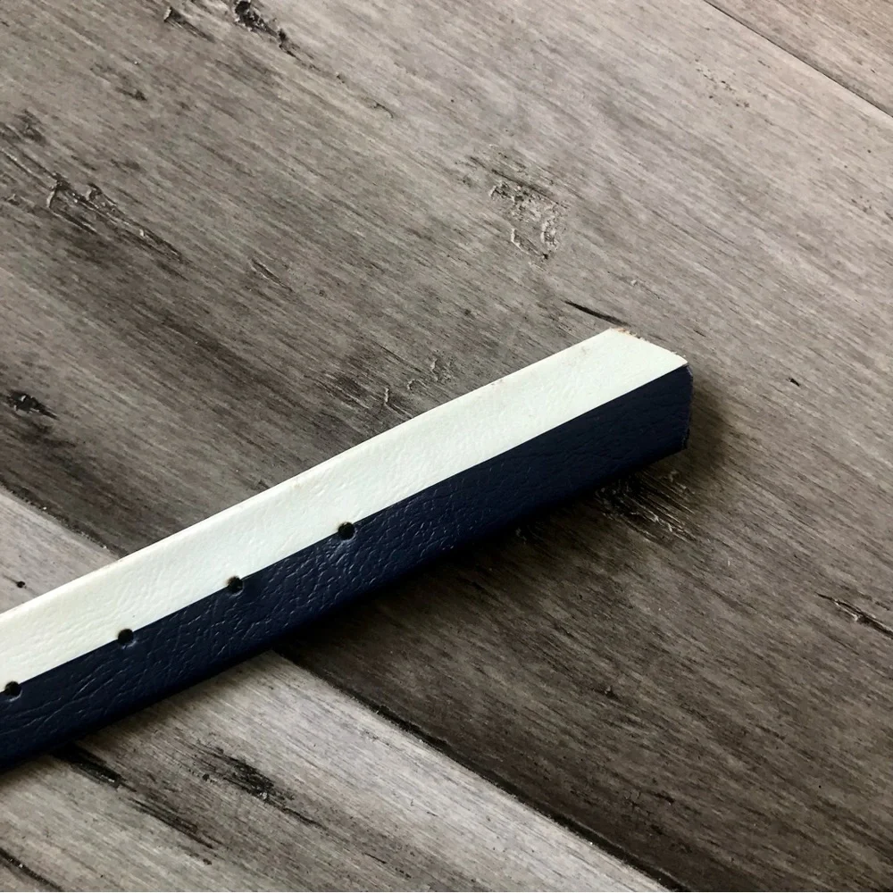 Vintage 70’s Appia Nautical Navy High Rise Pleated Wide Leg Pants w/ Belt - Picture 2 of 10